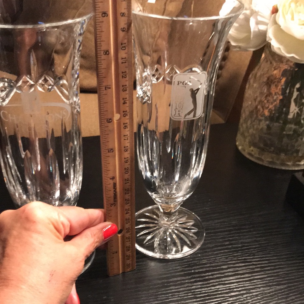 Waterford Crystal PGA Golf Winners Circle Vases- Set of 2 - Picture 9 of 13